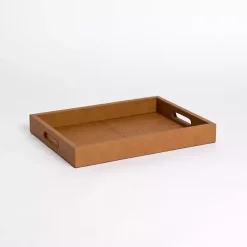 Decorative Trays>Kirklands Home Faux Leather Decorative Tray Brown