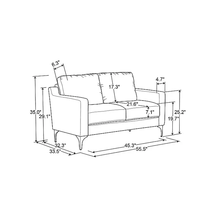 Kirklands Home Faux Leather Fletcher Loveseat Brown