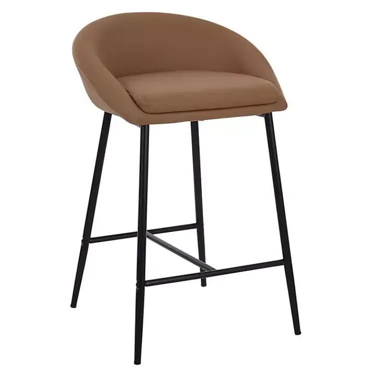 Kirklands Home Faux Leather Low Counter Stools, Set of 2 Brown Sale