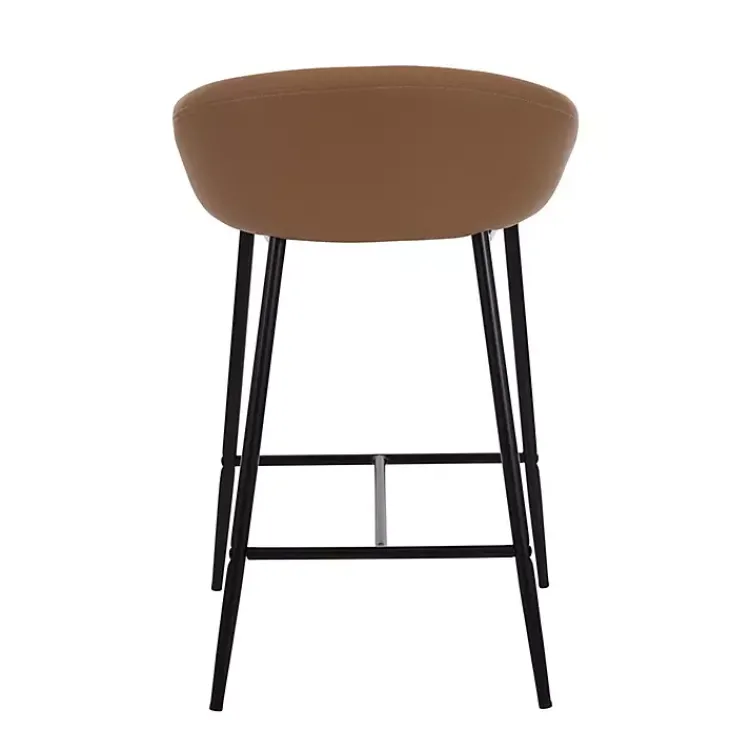 Kirklands Home Faux Leather Low Counter Stools, Set of 2 Brown Sale