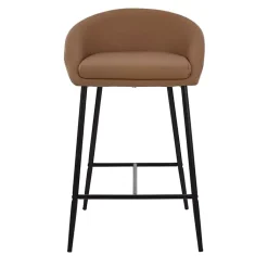 Kirklands Home Faux Leather Low Counter Stools, Set of 2 Brown Sale