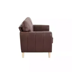 Kirklands Home Faux Leather Lyon Loveseat Brown Online