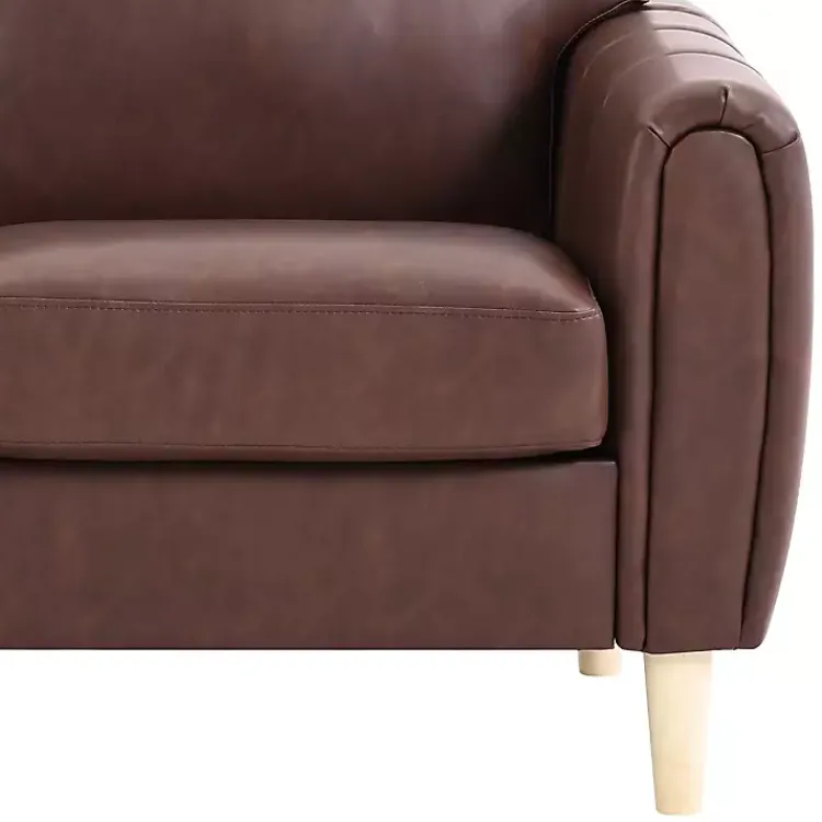 Kirklands Home Faux Leather Lyon Loveseat Brown Online