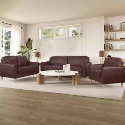 Kirklands Home Faux Leather Lyon Loveseat Brown Online