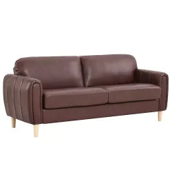 Kirklands Home Faux Leather Lyon Sofa Brown Online