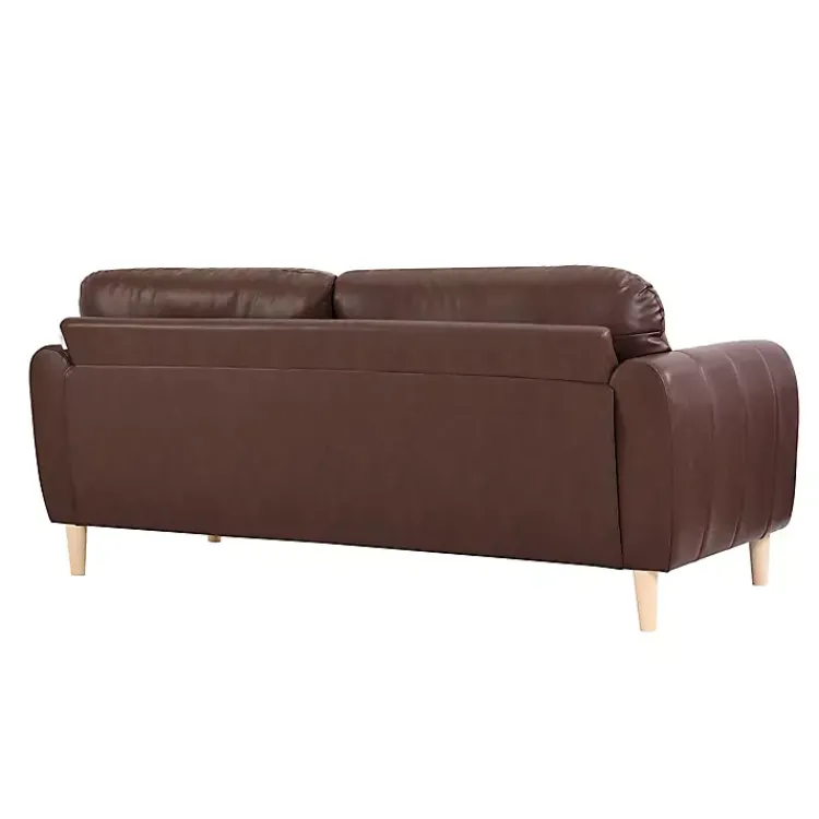 Kirklands Home Faux Leather Lyon Sofa Brown Online