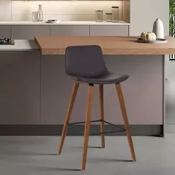 Kirklands Home Faux Leather Maddie Bar Stool Brown Outlet