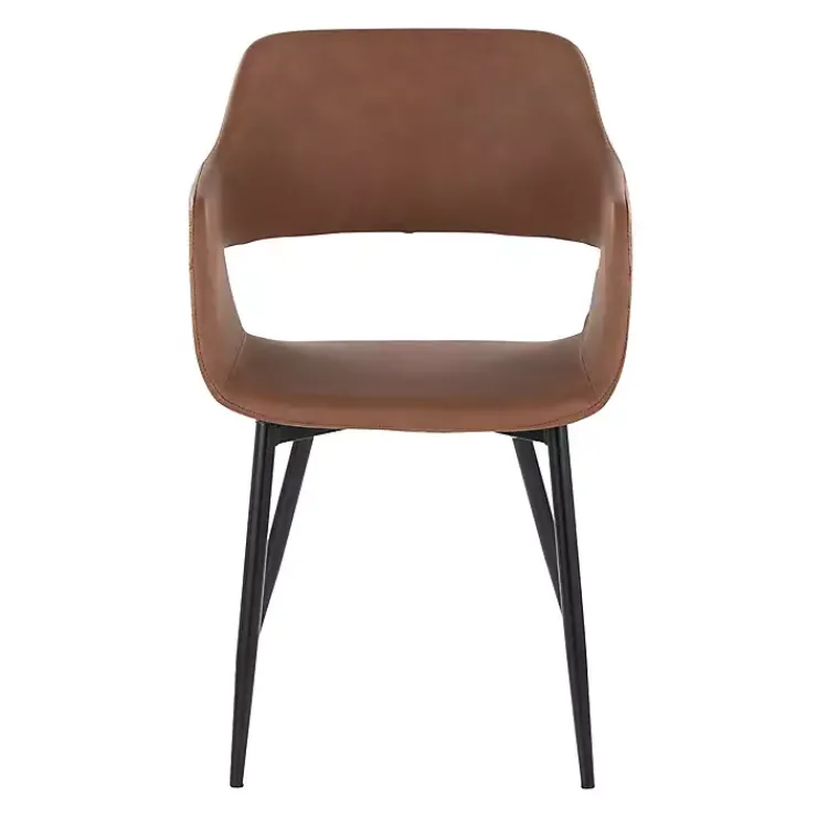Kirklands Home Faux Leather Marge Dining Chairs, Set of 2 Brown Best