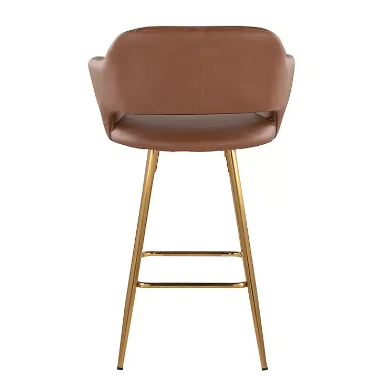 Kirklands Home Faux Leather Marge Counter Stools, Set of 2 Brown Hot