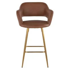 Kirklands Home Faux Leather Marge Counter Stools, Set of 2 Brown Hot
