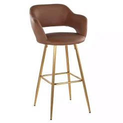Kirklands Home Faux Leather Marge Bar Stools, Set of 2 Brown Best