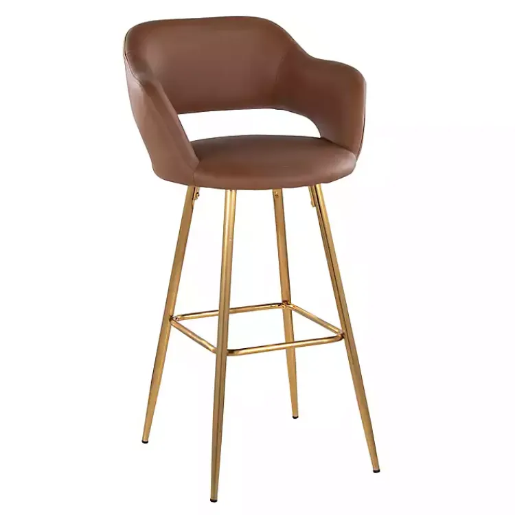 Kirklands Home Faux Leather Marge Bar Stools, Set of 2 Brown Best