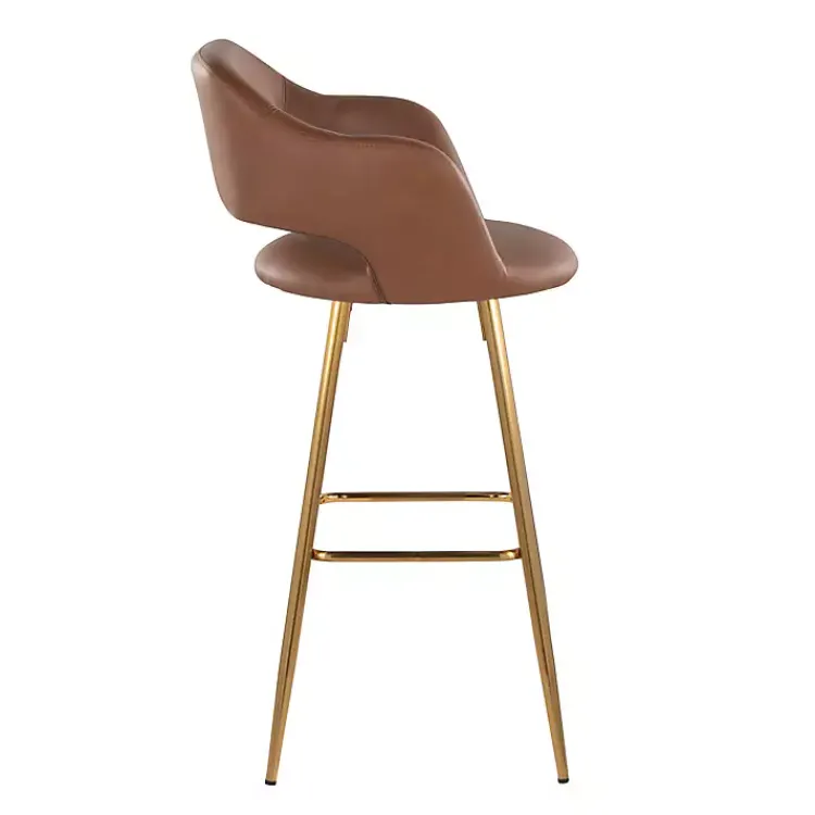 Kirklands Home Faux Leather Marge Bar Stools, Set of 2 Brown Best