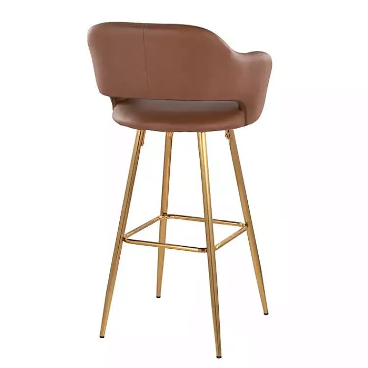 Kirklands Home Faux Leather Marge Bar Stools, Set of 2 Brown Best