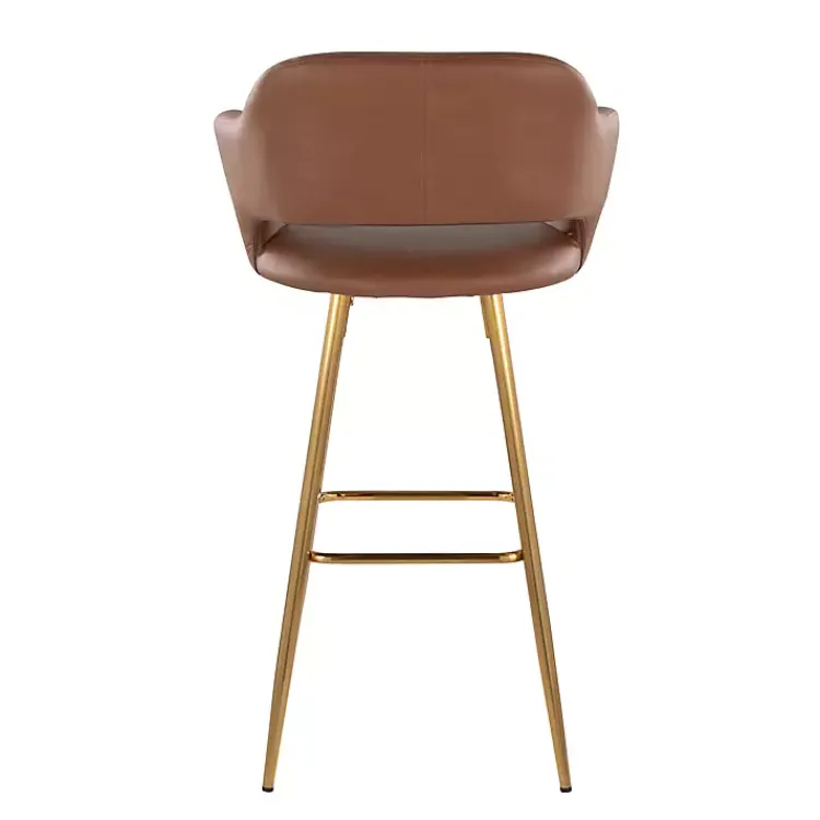 Kirklands Home Faux Leather Marge Bar Stools, Set of 2 Brown Best
