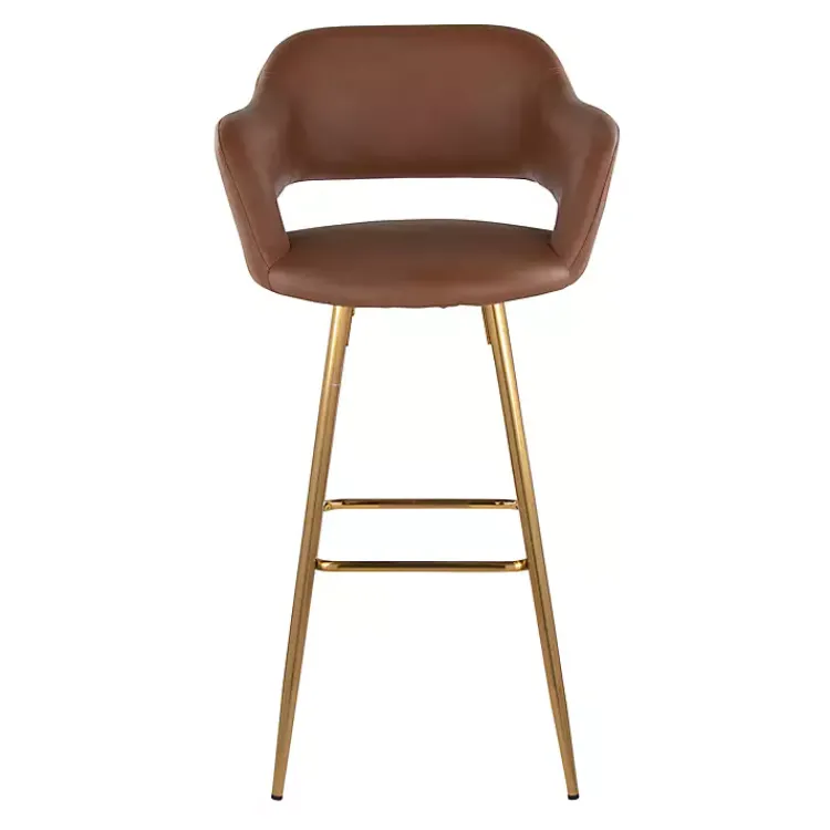 Kirklands Home Faux Leather Marge Bar Stools, Set of 2 Brown Best