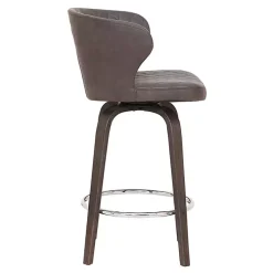 Kirklands Home Faux Leather Mynette Swivel Stool, 36 in. Brown Discount