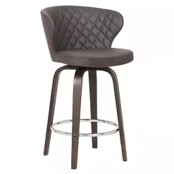 Kirklands Home Faux Leather Mynette Swivel Stool, 40 in. Brown New