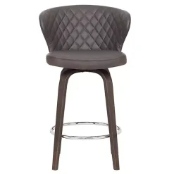 Kirklands Home Faux Leather Mynette Swivel Stool, 40 in. Brown New