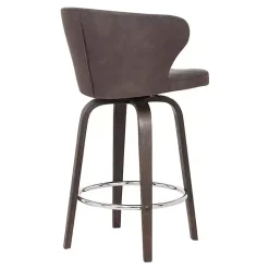 Kirklands Home Faux Leather Mynette Swivel Stool, 40 in. Brown New