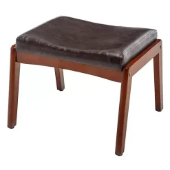 Kirklands Home Faux Leather Natasha Ottoman Stool Brown Hot