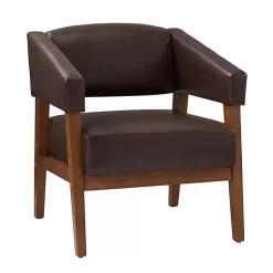 Kirklands Home Faux Leather Nicki Accent Chair Brown Clearance