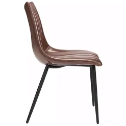 Kirklands Home Faux Leather Noreen Dining Chairs, Set of 2 Brown Outlet