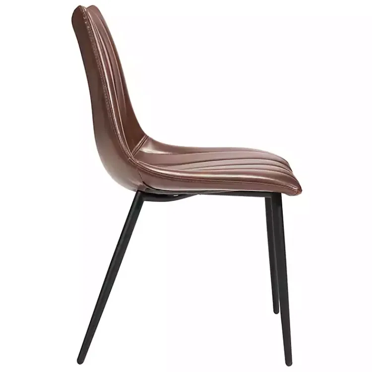 Kirklands Home Faux Leather Noreen Dining Chairs, Set of 2 Brown Outlet