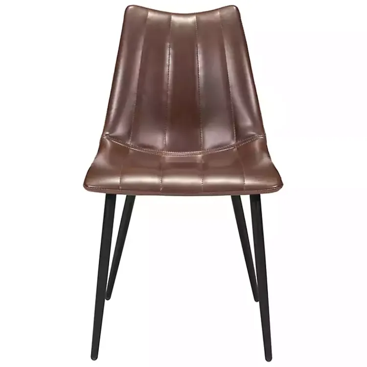 Kirklands Home Faux Leather Noreen Dining Chairs, Set of 2 Brown Outlet