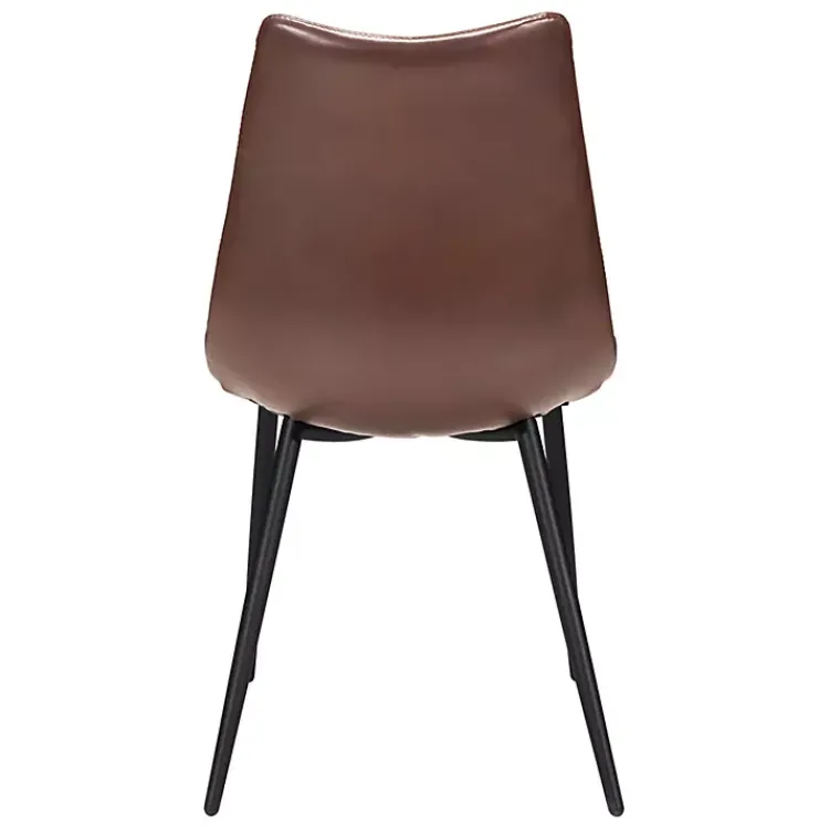 Kirklands Home Faux Leather Noreen Dining Chairs, Set of 2 Brown Outlet