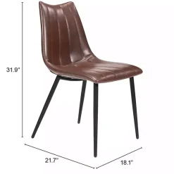 Kirklands Home Faux Leather Noreen Dining Chairs, Set of 2 Brown Outlet