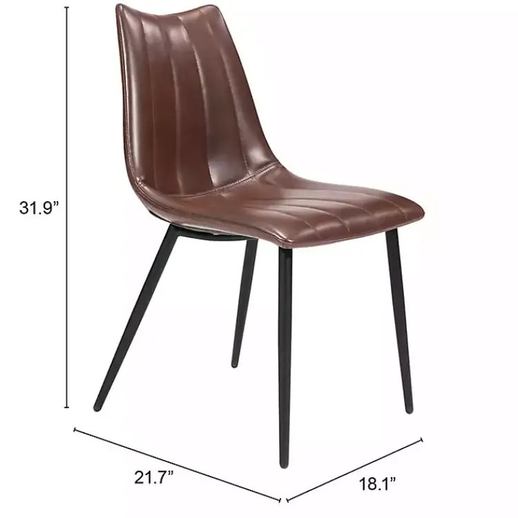Kirklands Home Faux Leather Noreen Dining Chairs, Set of 2 Brown Outlet