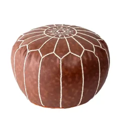 Poufs & Floor Cushions>Kirklands Home Faux Leather Pouf Brown