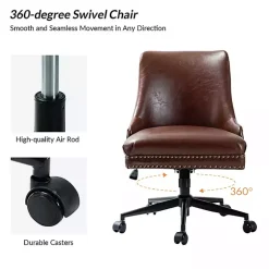 Kirklands Home Faux Leather Rocking Office Chair Brown New