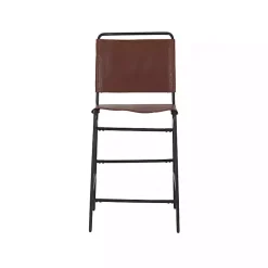 Kirklands Home Faux Leather Sling Counter Stool Brown Outlet