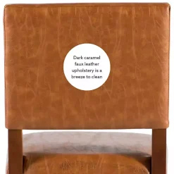 Kirklands Home Brown Faux Leather Square Classic Counter Stool Tan Best