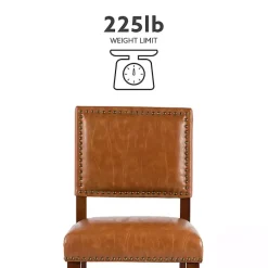 Kirklands Home Brown Faux Leather Square Classic Counter Stool Tan Best