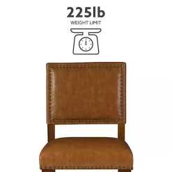 Kirklands Home Brown Faux Leather Square Classic Bar Stool Tan Clearance