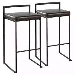 Kirklands Home Faux Leather Stackable Bar Stools, Set of 2 Brown Hot