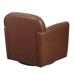 Kirklands Home Faux Leather Swivel Club Chair Brown Sale