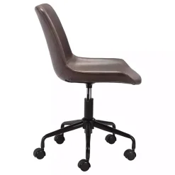 Kirklands Home Faux Leather Swivel Office Chair Brown Clearance