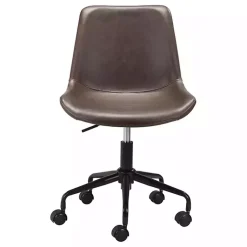 Kirklands Home Faux Leather Swivel Office Chair Brown Clearance
