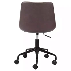 Kirklands Home Faux Leather Swivel Office Chair Brown Clearance