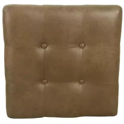 Kirklands Home Faux Leather Tufted X-Frame Bench Brown New