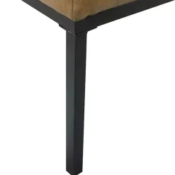 Kirklands Home Faux Leather Tufted Button Bench Brown Best