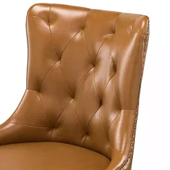 Kirklands Home Faux Leather Tufted Back Office Chair Brown Sale