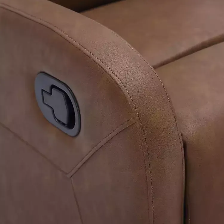 Kirklands Home Faux Leather Upholstered Slim Recliner Brown New