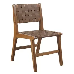 Kirklands Home Faux Leather Woven Dining Chairs, Set of 2 Brown Online