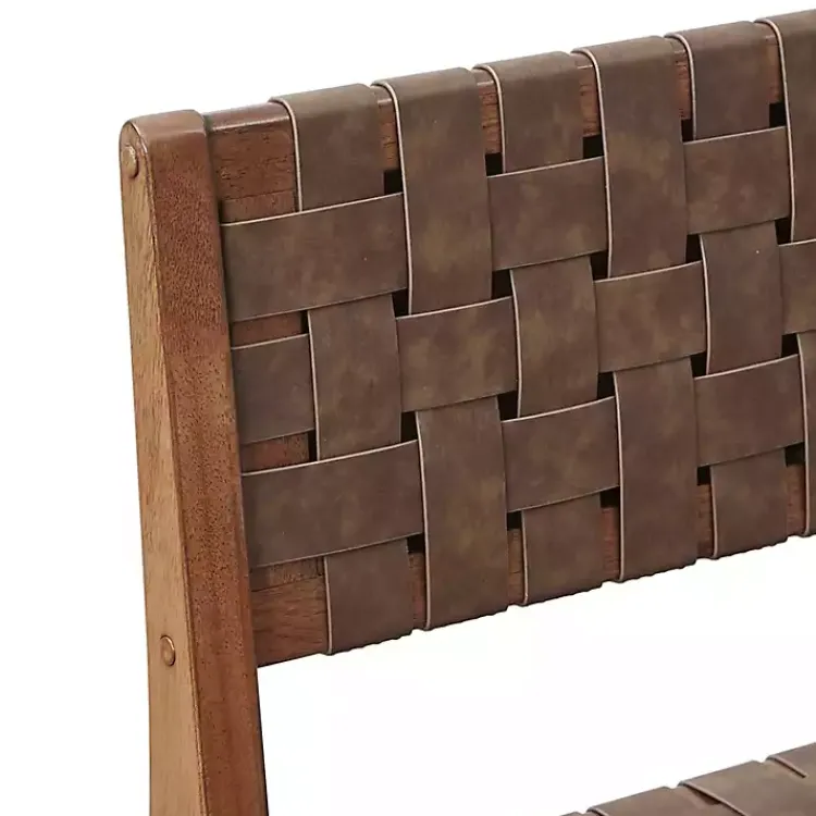 Kirklands Home Faux Leather Woven Dining Chairs, Set of 2 Brown Online