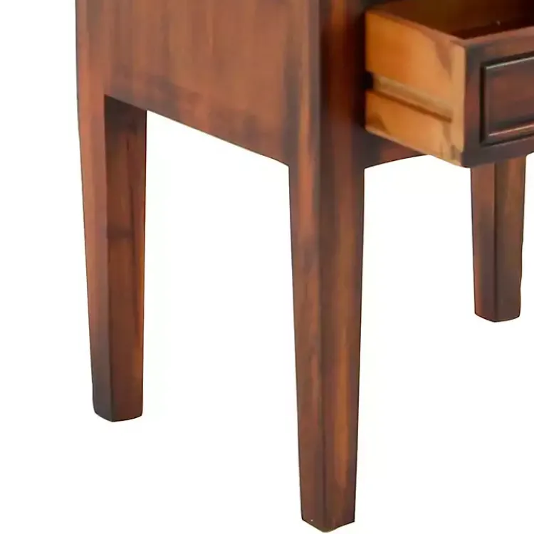 Kirklands Home Fir Wood Tiered Side Table Brown Clearance